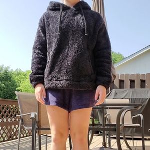 women's large super soft fleece black sweatshirt